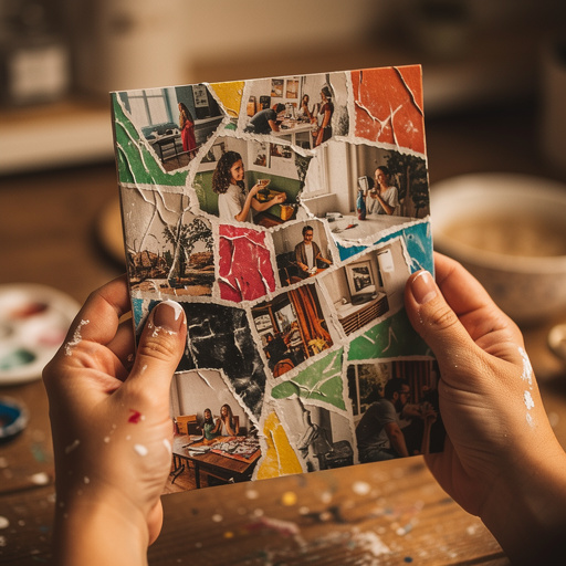 Magazine Image Collage held in hand