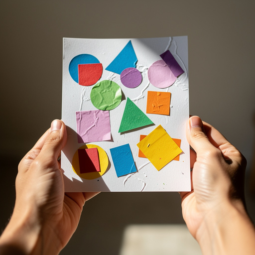 Preschool Shape Collage Fun held in hand