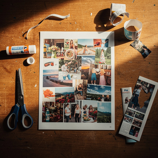 Multiple Magazine Picture Story Collage crafts from above