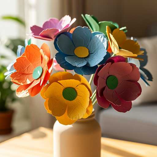 Colorful Construction Paper Flowers
