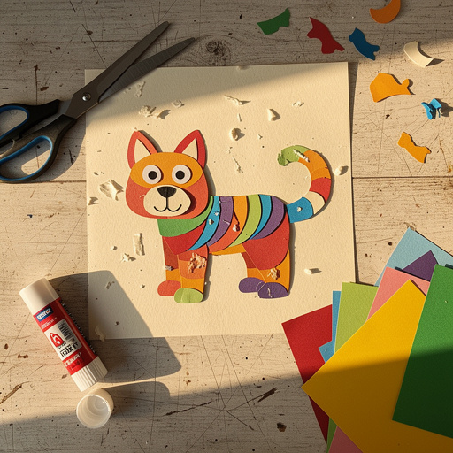 Multiple Construction Paper Animal Collages crafts from above