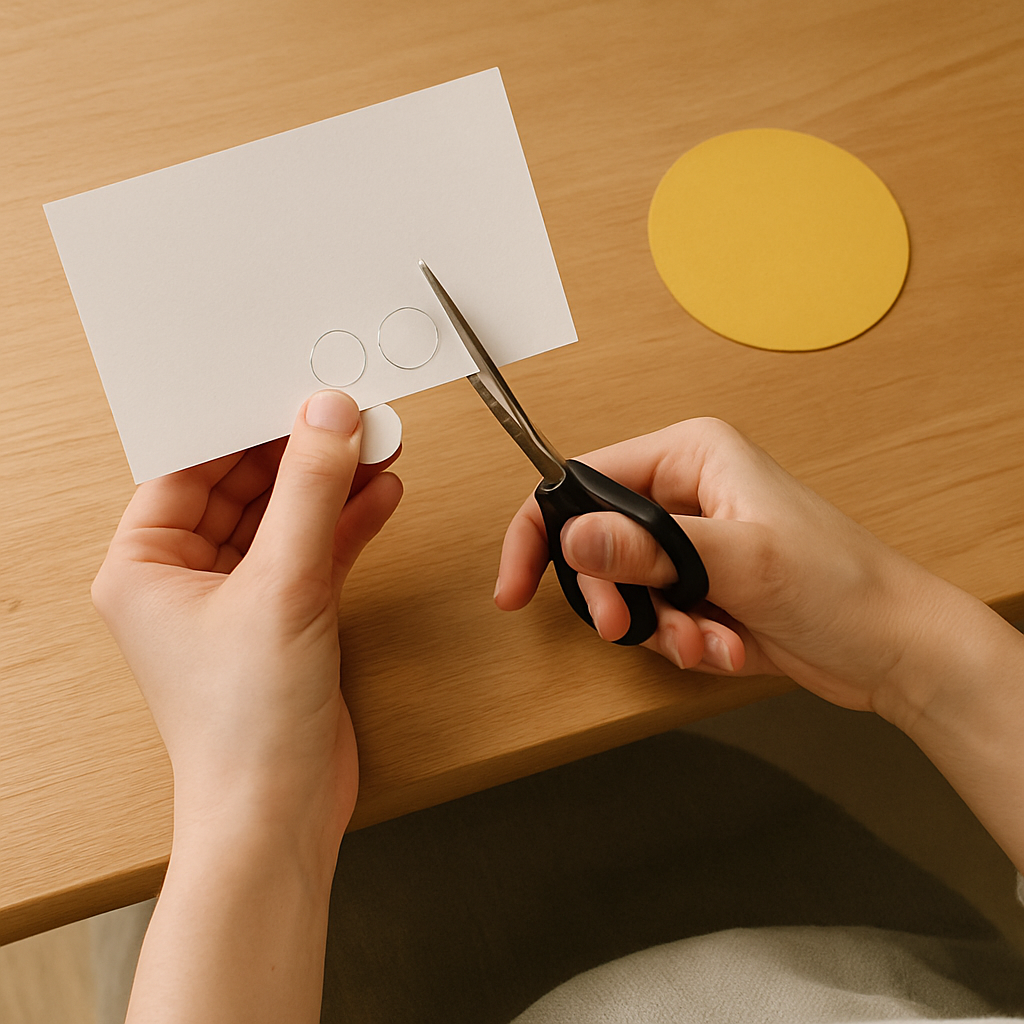 Step 6: Step 6: Prepare the eyes (whites). Take the white construction paper and cut two