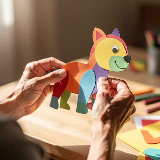 Construction Paper Animals held in hand