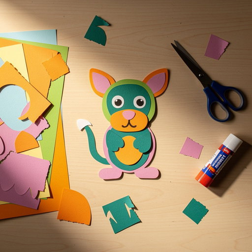 Multiple Construction Paper Animals crafts from above