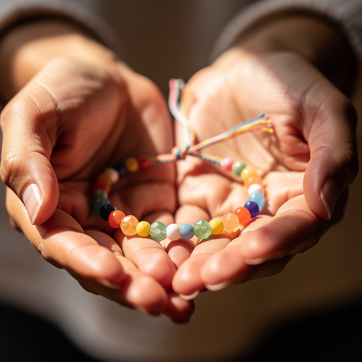 Friendship Bracelet Bead Kits held in hand