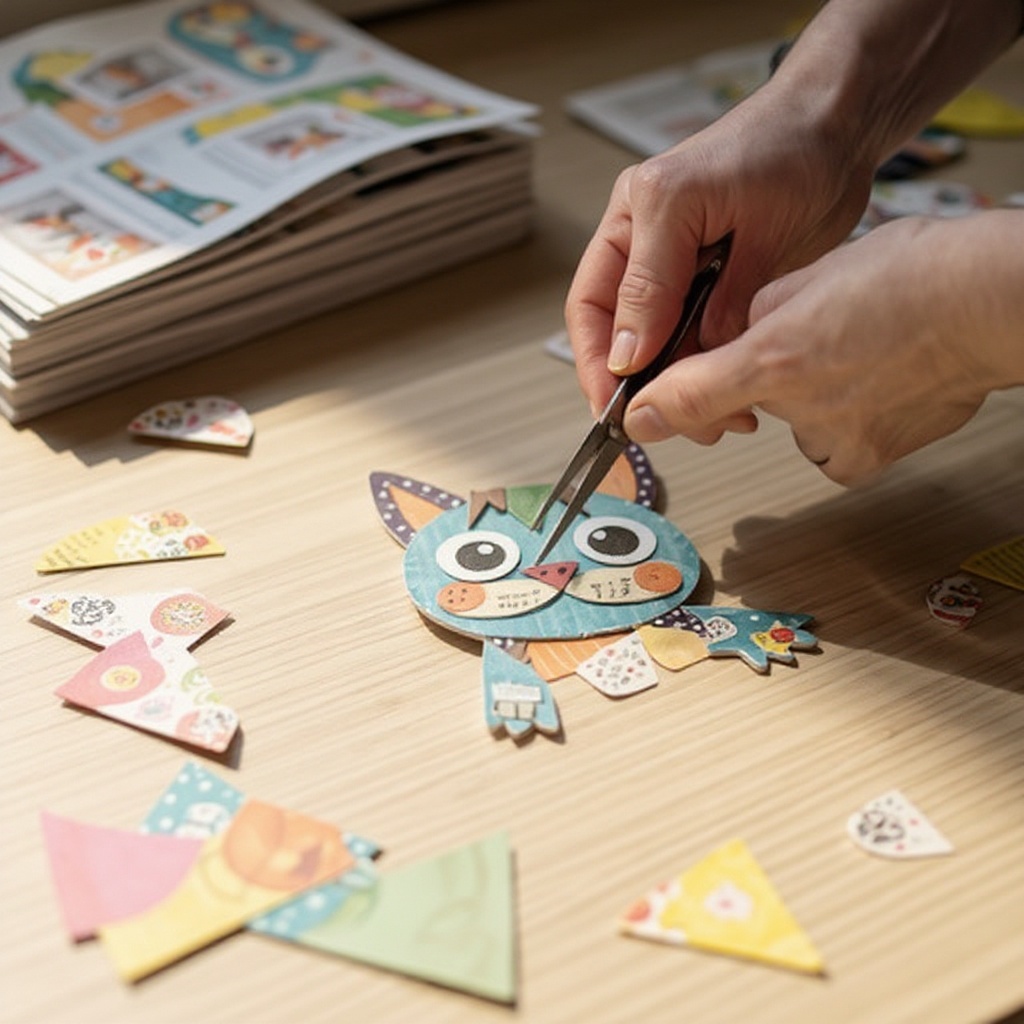 Step 3: Begin cutting out various shapes and images from the magazines that could become