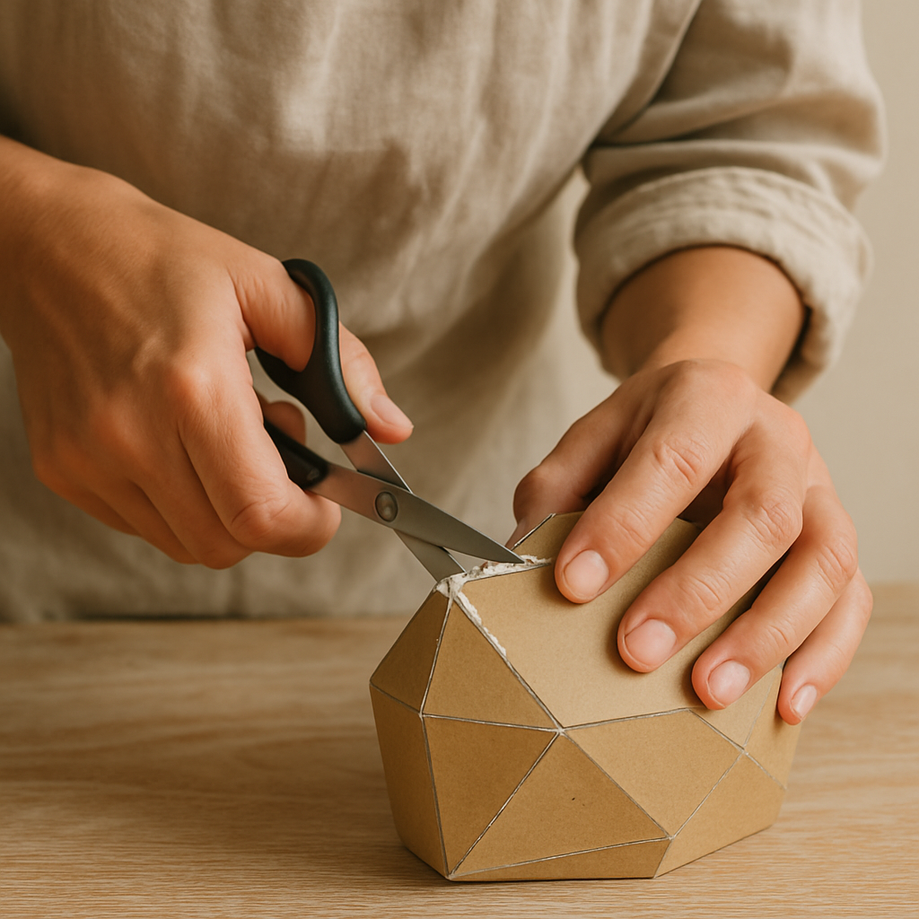 Step 11: Trim excess glue: Once the glue is mostly dry, carefully trim away any large, un