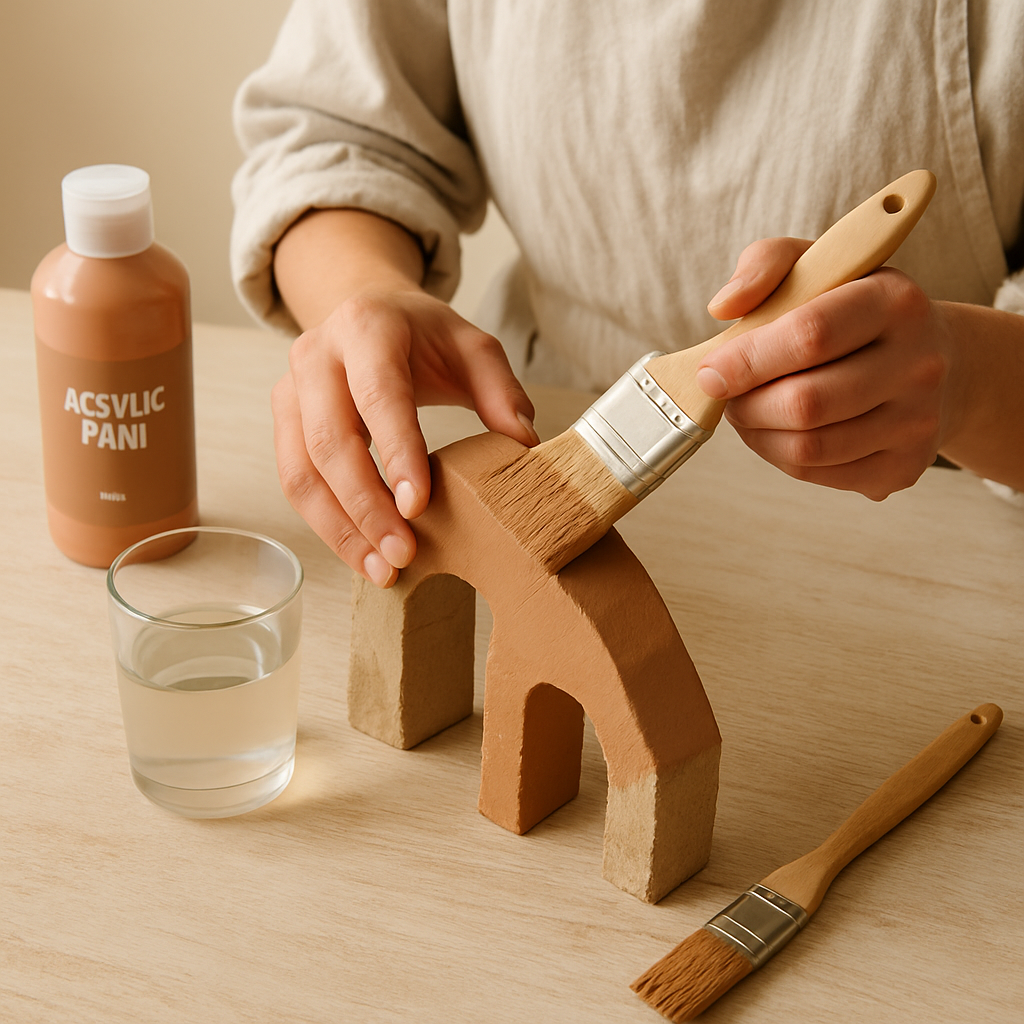 Step 13: Apply a base coat: Using a larger paintbrush (size 1/2 inch or larger), apply a 