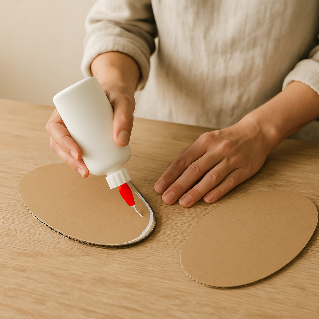 Step 6: Assemble the base and main body: Glue your main body shapes together using white