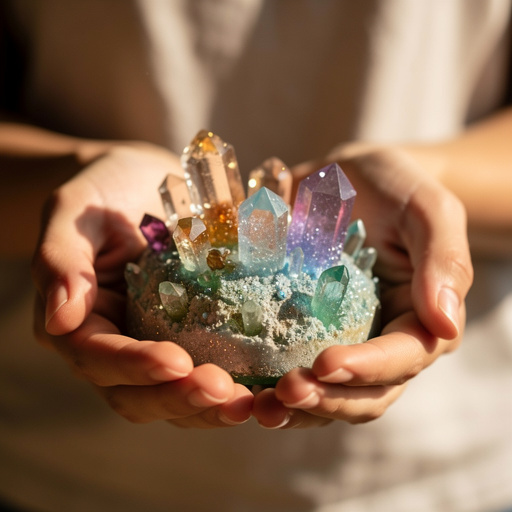 Sparkling Crystal Garden held in hand