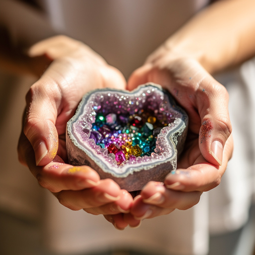 Sparkling Geode Gems held in hand