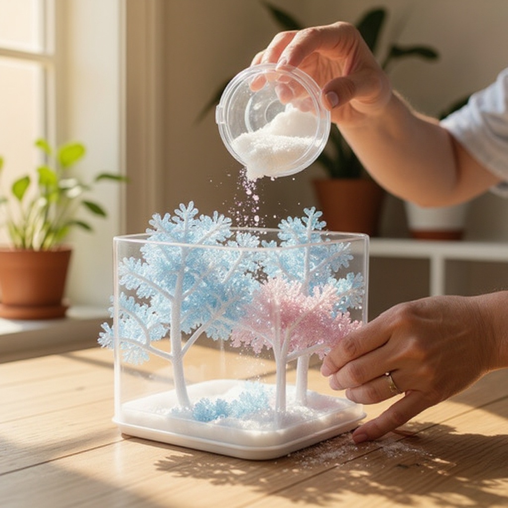 Step 3: Pour the contents of one growth solution packet into the growing container.