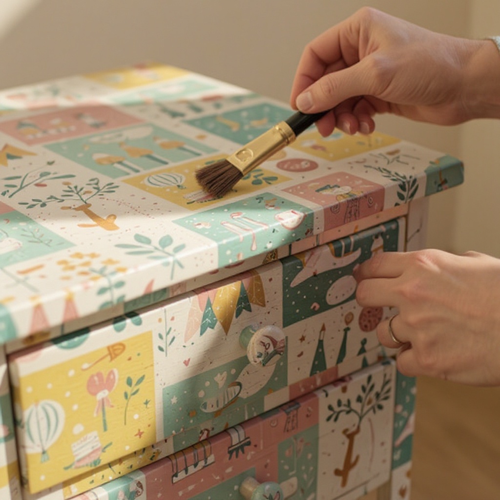 Step 8: Allow the decoupage glue to dry completely according to the product's instructio