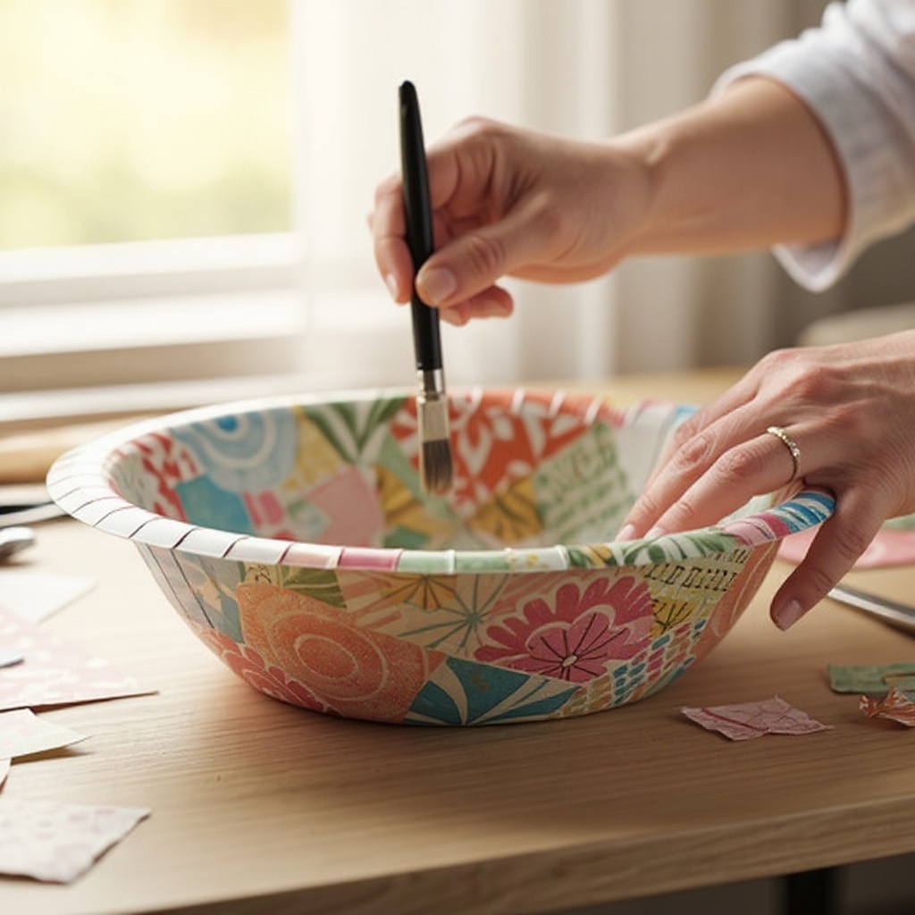 Step 6: Once the entire surface of the plate is covered with paper, apply another thin, 