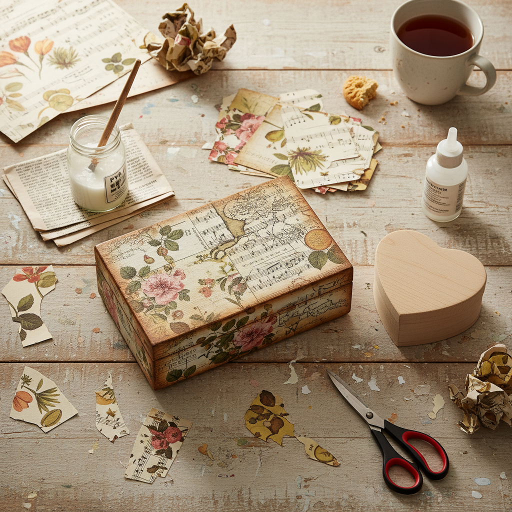 Multiple Decoupage Decorative Boxes crafts from above