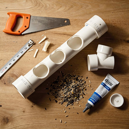 Multiple PVC Pipe Bird Feeder crafts from above
