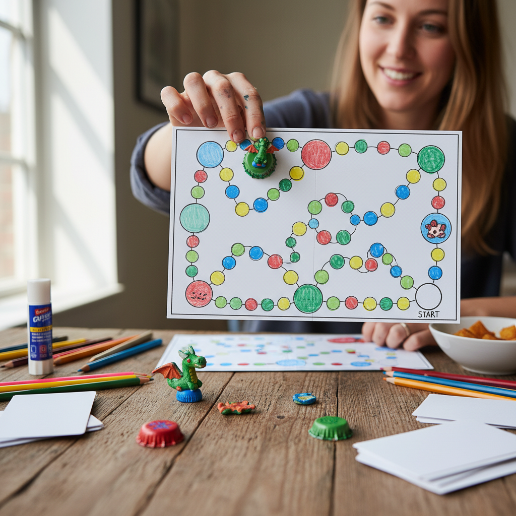 DIY Board Game Template held in hand