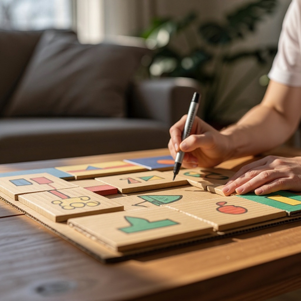 Step 5: Decorate the game board with your chosen theme using markers or crayons. Make it