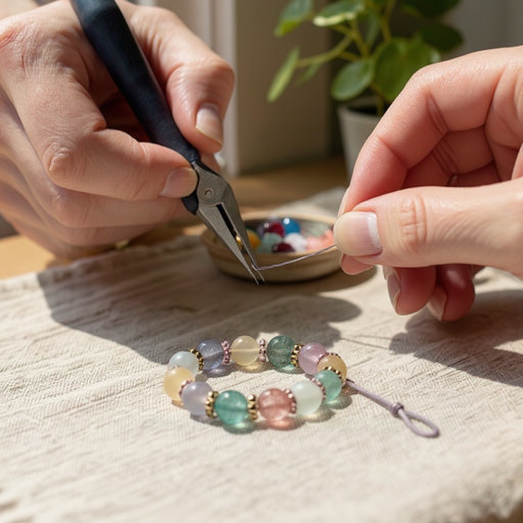 Step 2: Using round-nose pliers, create a small loop at one end of the wire.
