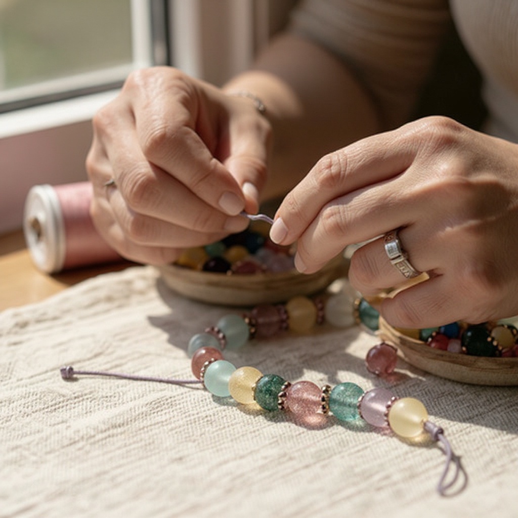 Step 4: Add smaller beads or seed beads to create patterns or shapes.