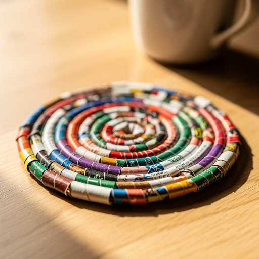 Recycled Magazine Coil Coasters