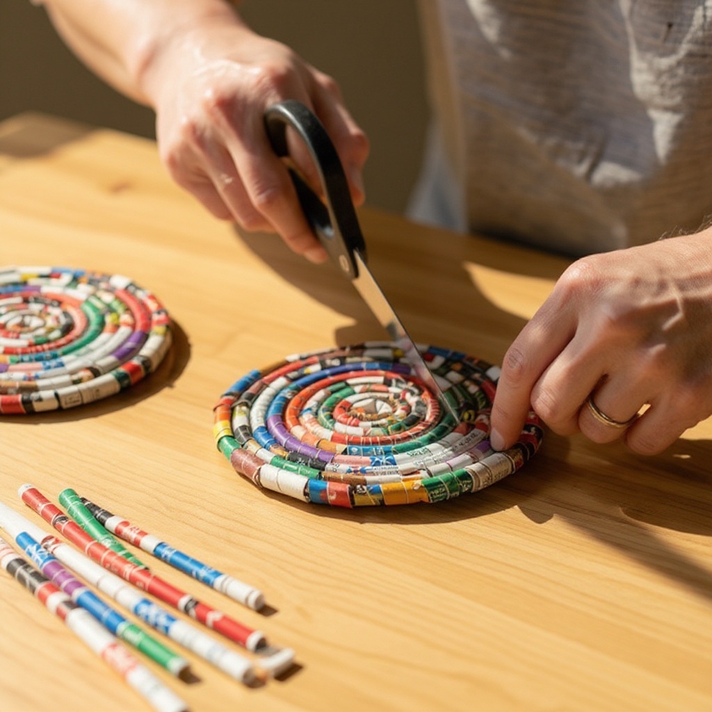 Step 1: Cut magazine pages into strips approximately 1 inch wide and 6 inches long.