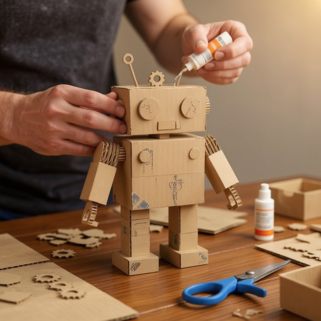 Step 4: Glue the head onto the top of the body piece.