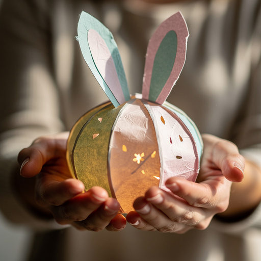 Bunny Ear Paper Lanterns held in hand