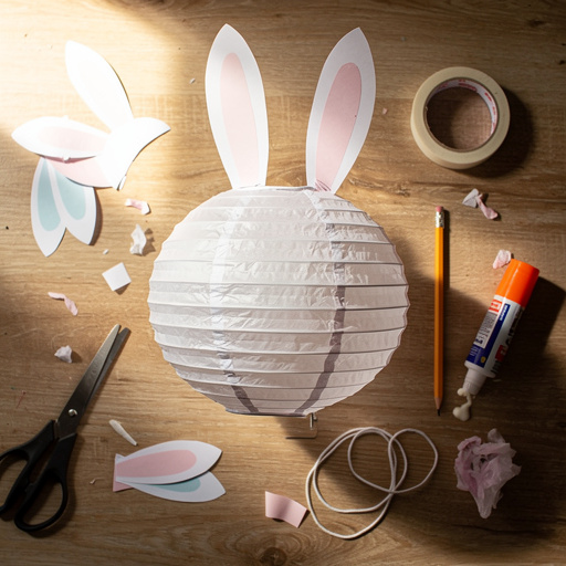 Multiple Bunny Ear Paper Lanterns crafts from above