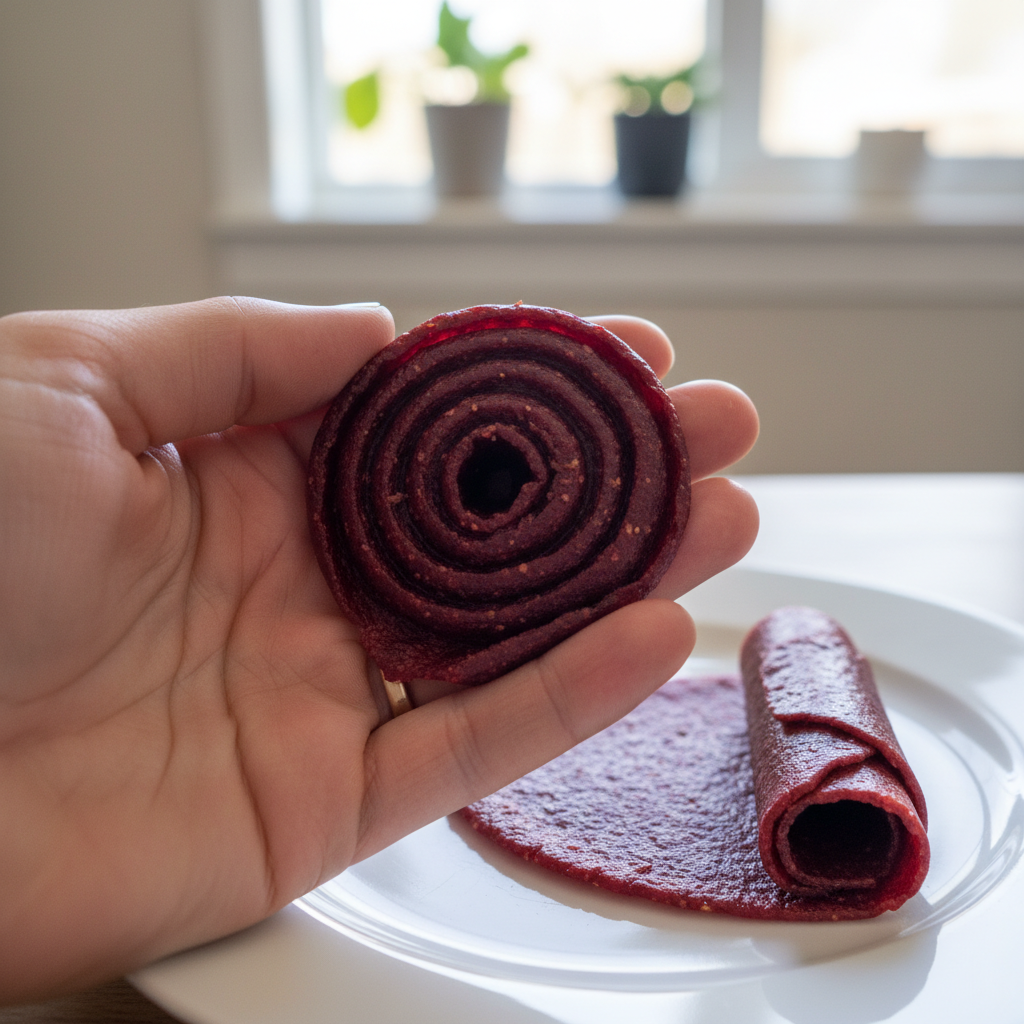 DIY Fruit Roll-Ups held in hand