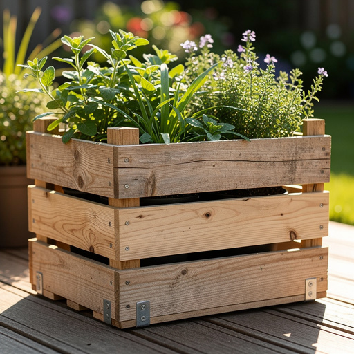 Wooden Crate Garden Planters
