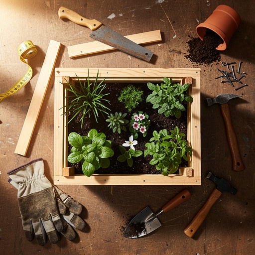 Multiple Wooden Crate Garden Planters crafts from above