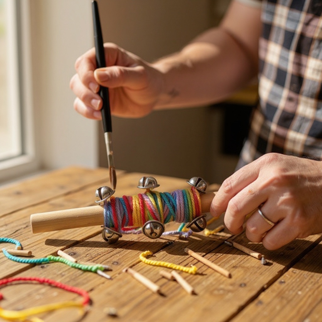 Step 2: If you've decided to decorate your jingle sticks, this is the time to do it. App