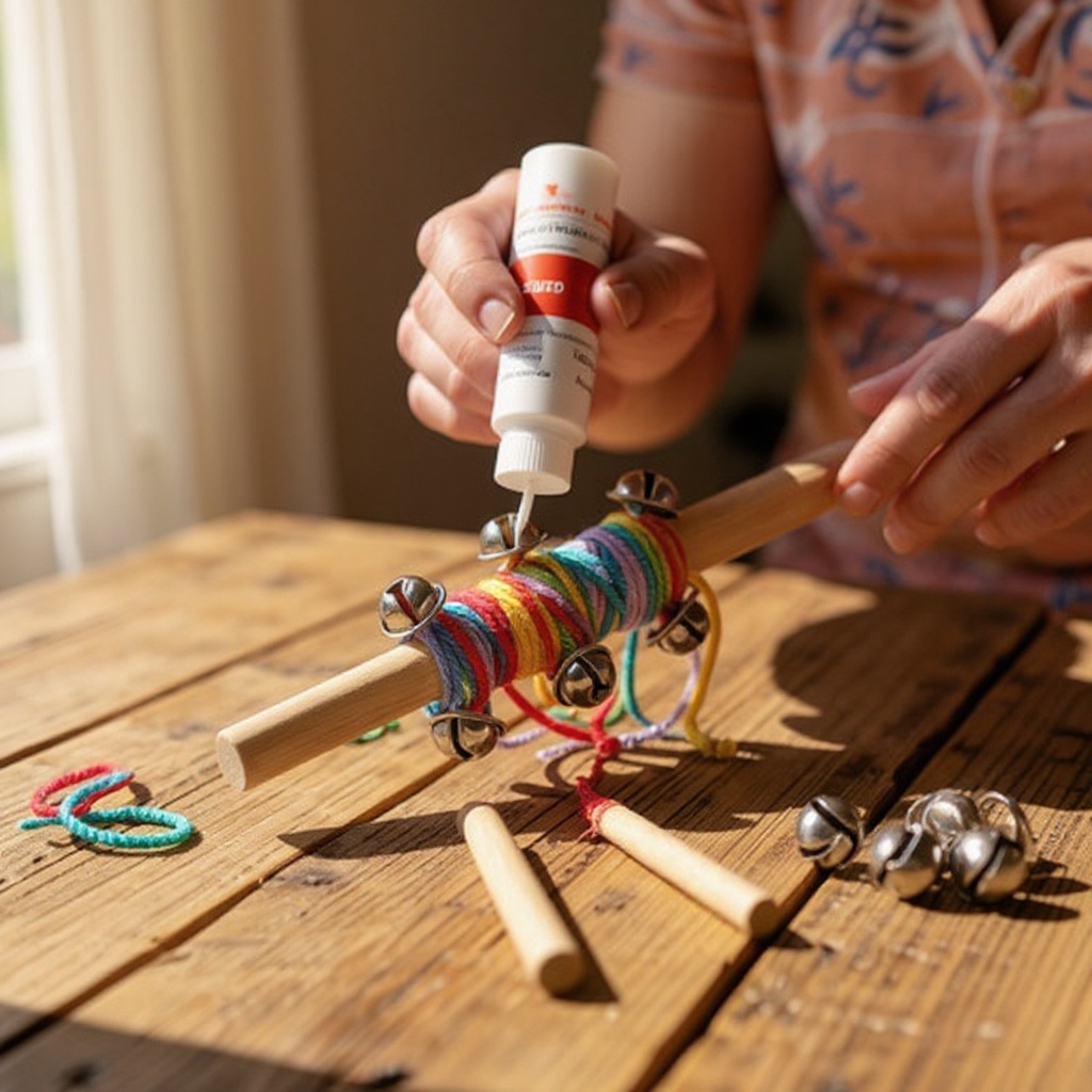 Step 4: Prepare to attach the bells. Apply a generous amount of strong craft glue or hot