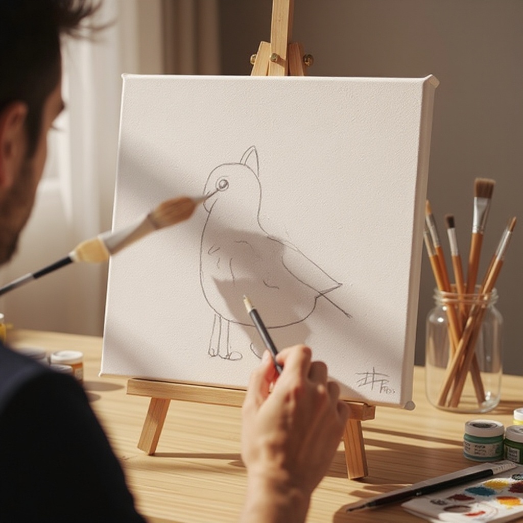 Step 1: Step 1: Lightly sketch your desired simple image onto the canvas using the graph