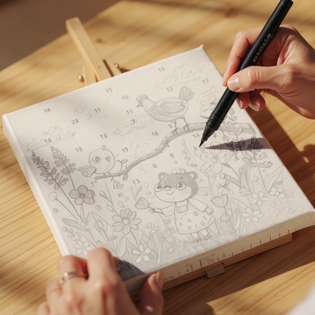 Step 4: Step 4: Go over your pencil lines with the fine-tip black marker. This will crea