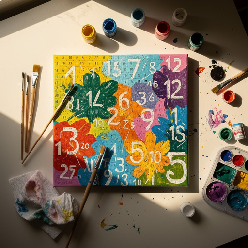 Multiple Custom Numbered Canvas Painting crafts from above