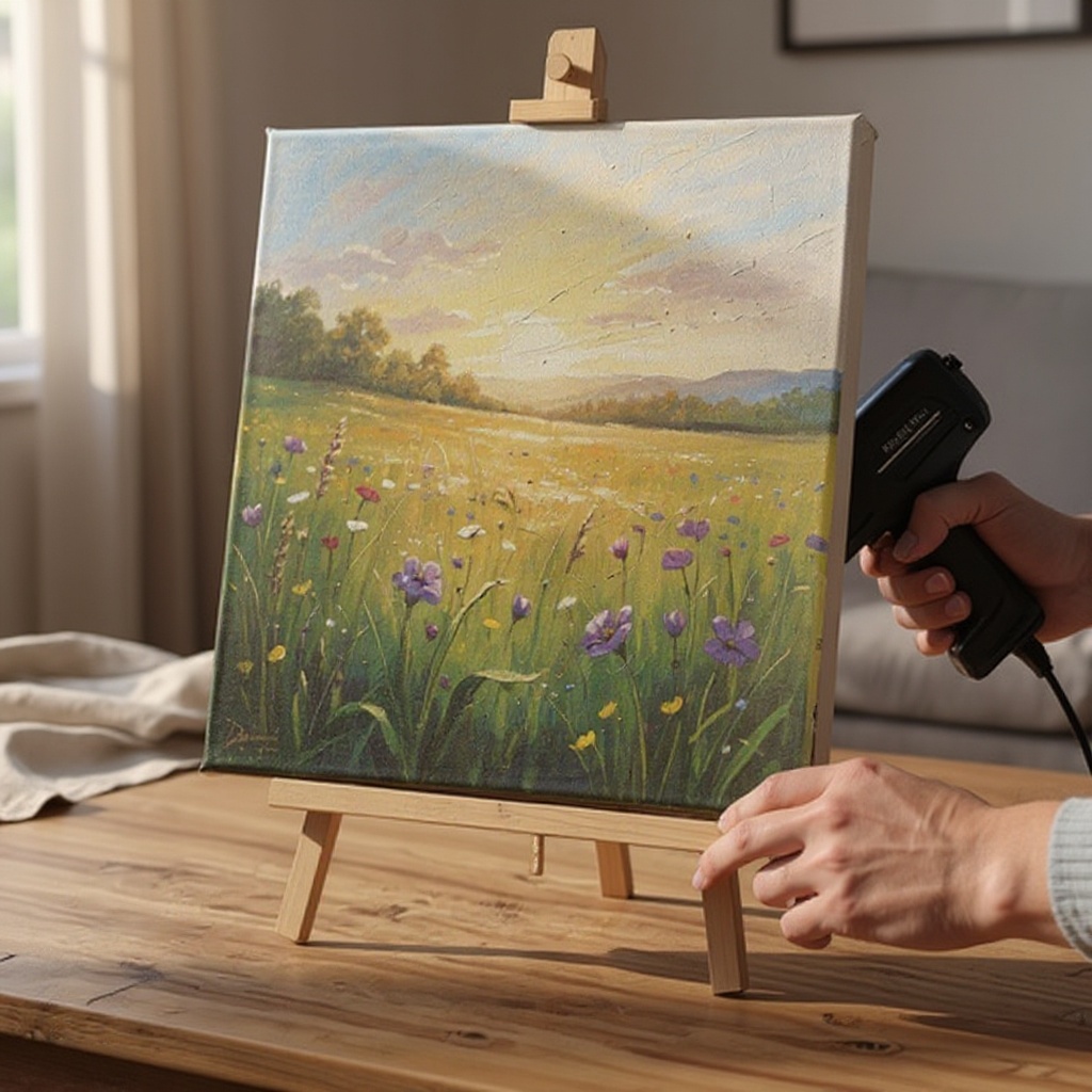 Step 3: Secure the frame corners using your staple gun, placing staples on the inside of