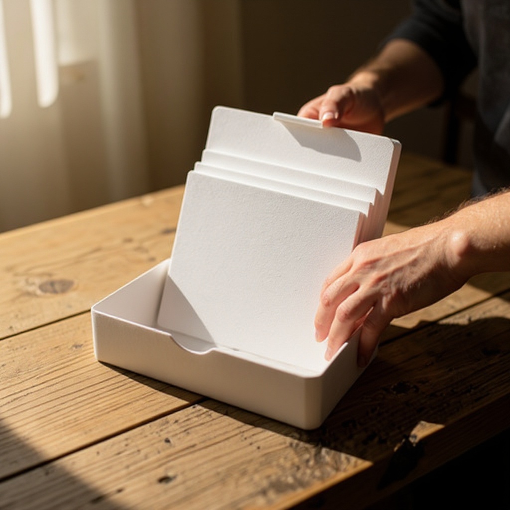 Step 1: Choose a sturdy box or container that is large enough to hold all your painting 