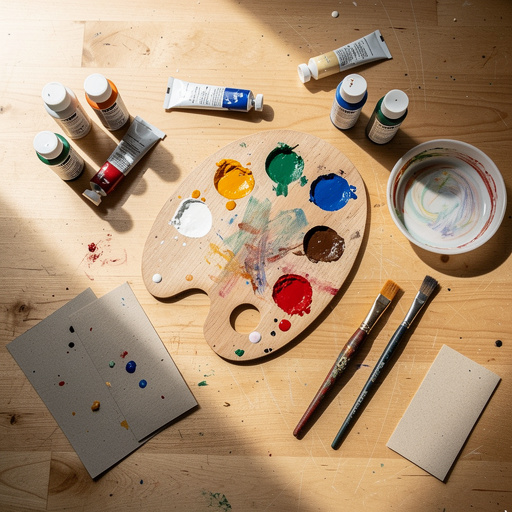 Multiple Customizable Paint Palette Kit crafts from above