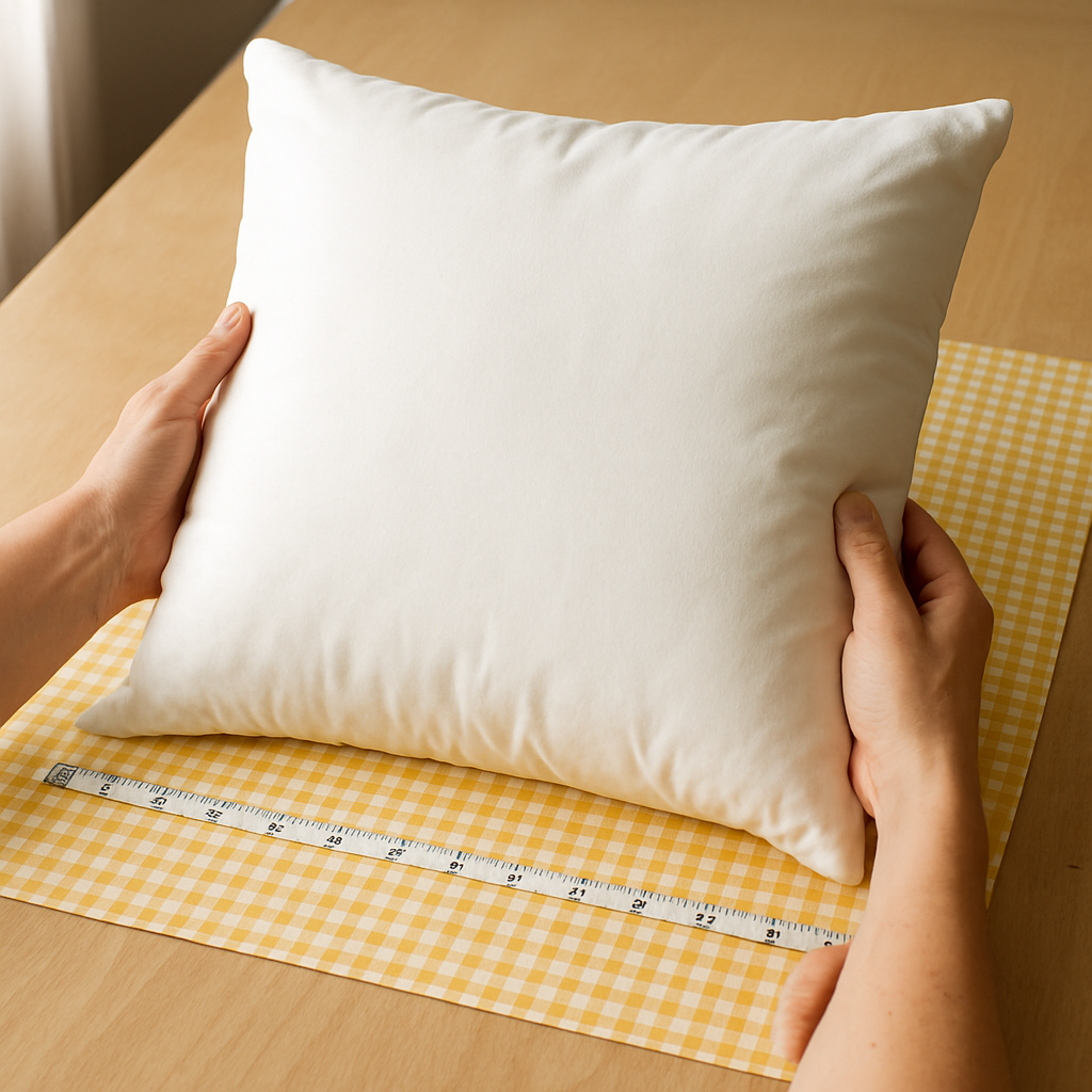 Step 1: **Measure Your Pillow Insert:** Begin by accurately measuring your pillow insert
