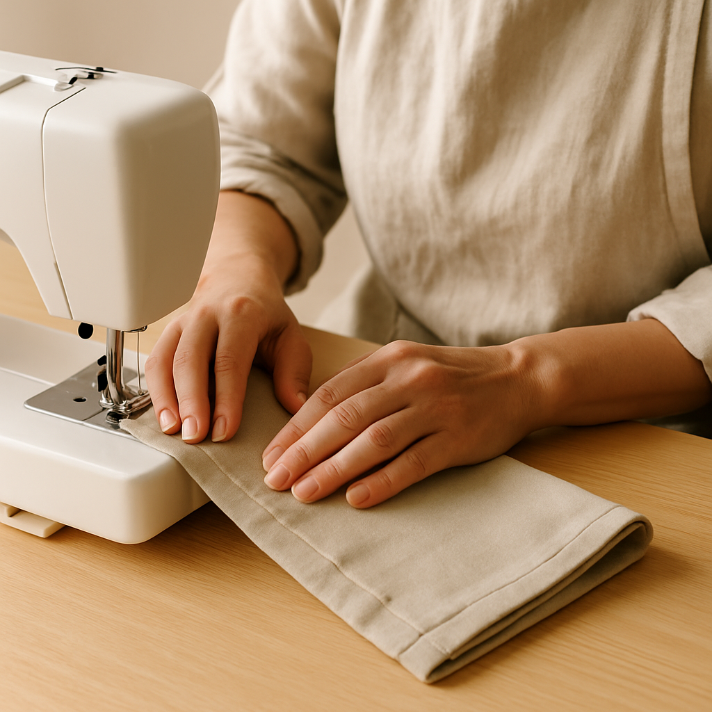 Step 11: **Stitch the Side Seams:** Using your sewing machine, stitch a straight seam alo
