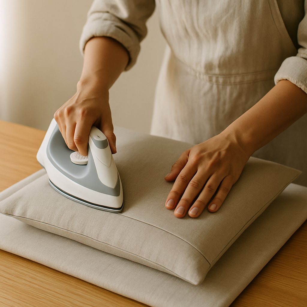 Step 14: **Final Pressing:** Give your finished pillow cover a good, thorough press with 