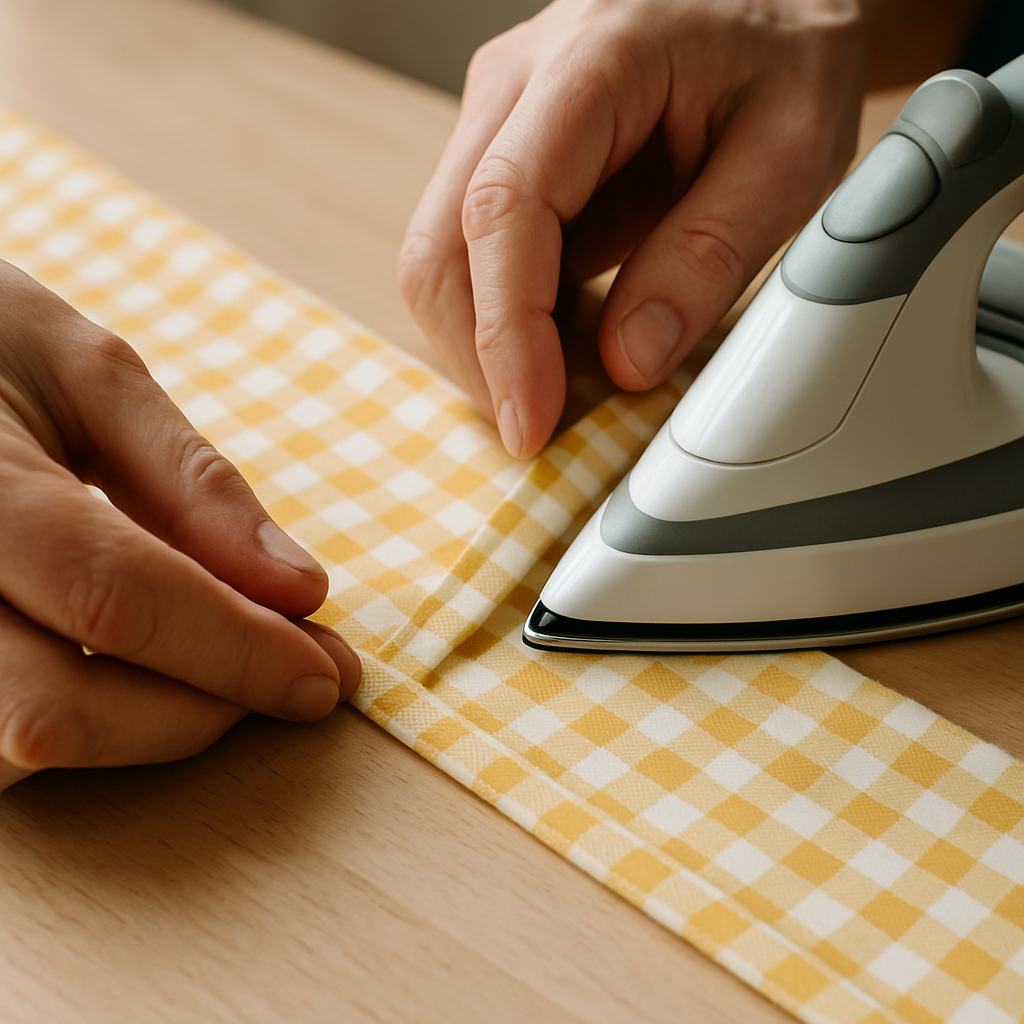 Step 4: **Create the Double-Fold Hem (Second Fold):** Now, fold that same edge over *aga