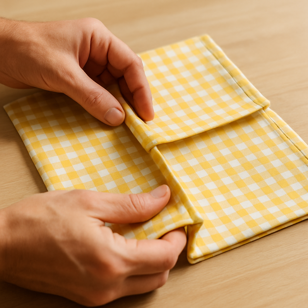 Step 9: **Fold for the Second Back Panel & Create Overlap:** Now, take the *other* hemme