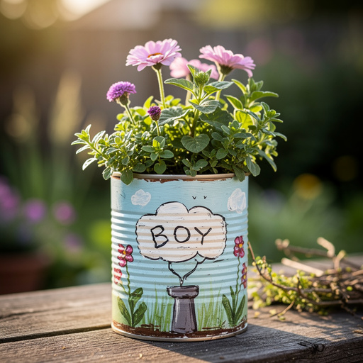 Tin Can Planter Makeover