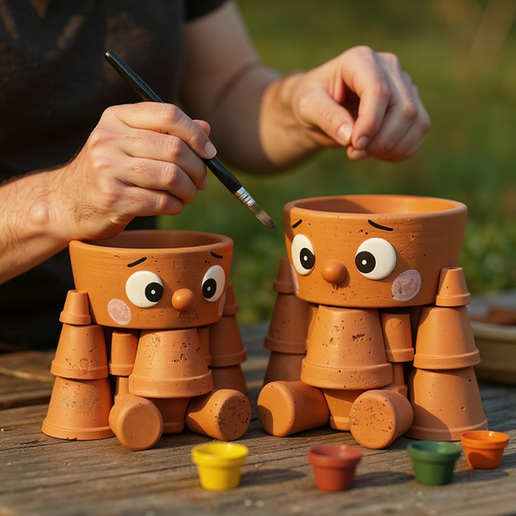 Step 6: For a character look, paint on features like ears, hair, or even little hats dir