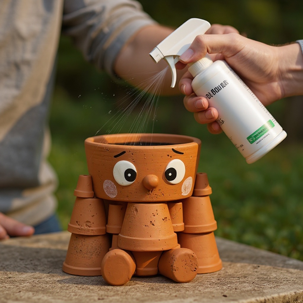 Step 9: Once the paint is fully dry, take your pots to a well-ventilated area (preferabl