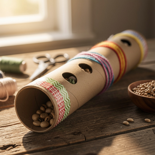 Finished DIY Sound Tube Rain Stick craft project