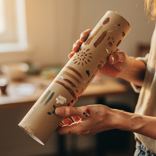 DIY Sound Tube Rain Stick held in hand